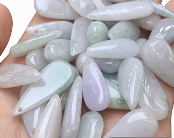 5pcs Natural Grade A Multi Colors Big Teardrop Bead,Green Jade,Natural Gemstone,Burmese Jadeite,Water Drop,Loose Jade Beads,Jewelry Supplies