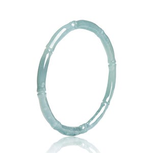 Natural Type A Untreated Blue Icy Waxy Guatemalan Jadeite Bamboo Joint Bangle,Blue Bracelet,Guatemalan Jadeite Loose Bangles,DIY  Supplies