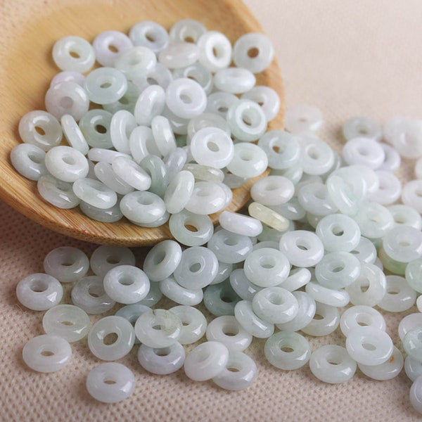 10pcs big hole Grade A jadeite donut beads,ring jade beads,multi colors,nature gemstone,rondelle beads,Burma jade,jewelry supplies