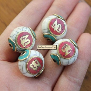 2pcs New Tibetan beads,Nepal metal inlay beads,tribal beads,ethnic beads,metal beads,Buddha beads,prayer beads,jewelry supplies amulet beads