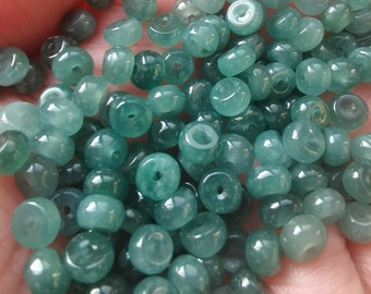 We Pay Tariff - 50pcs 5mm Natural Type A Untreated Blue Guatemalan Jadeite Rondelle Coin Spacer Beads,Blue Guatemala Jadeite Loose Beads