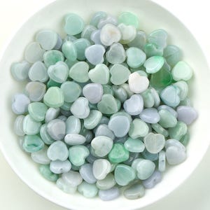 10 peças contas de jadeíte grau a, contas de jade, jade verde, multi cores, pedras preciosas da natureza, contas de coração, coração plano, contas diy, suprimentos de joias j0319