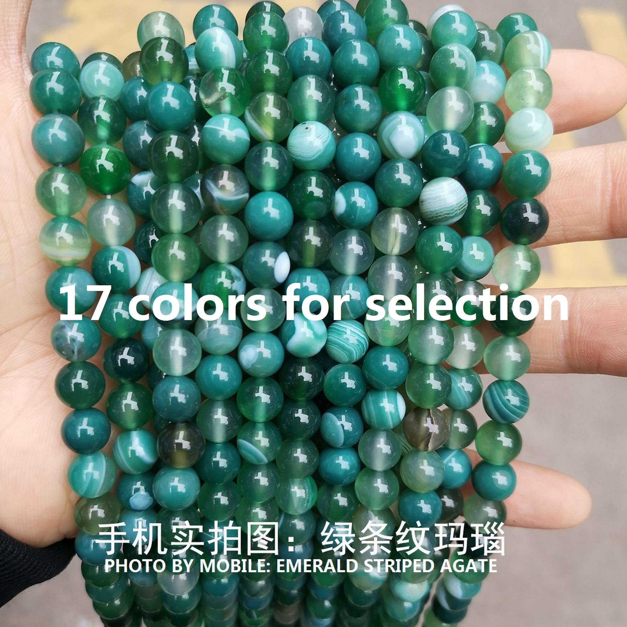 4-14mm Natural Loose Gemstone Round Smooth Beads Striped Agate