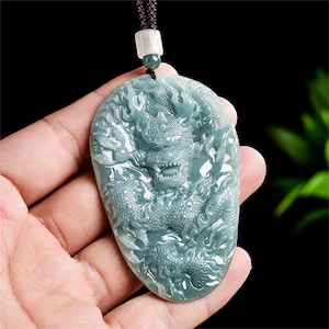 Natural Certificated Type A Untreated 74X48mm Blue Icy Watery Guatemalan Jadeite Dragon Pendant,Amulet Pendant,Chinese Zodiac,DIY Supplies