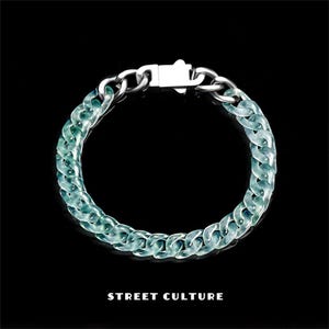 Natural Type A Untreated Icy Blue Watery Guatemalan Jadeite Curb Link Chain Bracelet,Blue Guatemala Jadeite Bracelet,DIY Jewelry Supplies