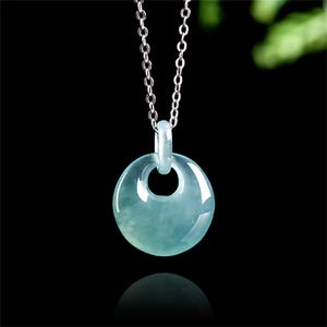 Natural Type A Untreated Icy Translucent Blue Watery Guatemalan Jadeite Round Ring Donut Pendants,Blue Jadeite Loose Pendants,DIY Supplies