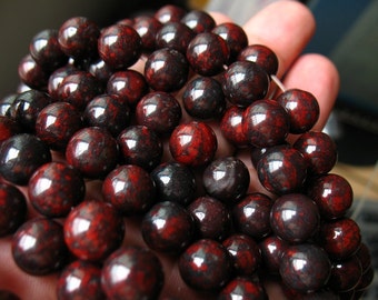 DDP 4-20mm Natural Red Brecciated Jasper Loose Gemstone Round Beads,Semi Precious