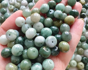 DDP 20pcs 11mm Natural Certificated Type A Untreated Multi Color Burmese Jadeite Rondelle Beads