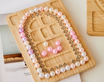 Tablero de madera natural para abalorios, tablero para diseño de joyas, tablero para abalorios, tablero para diseño de collares, herramienta de bricolaje para joyería.