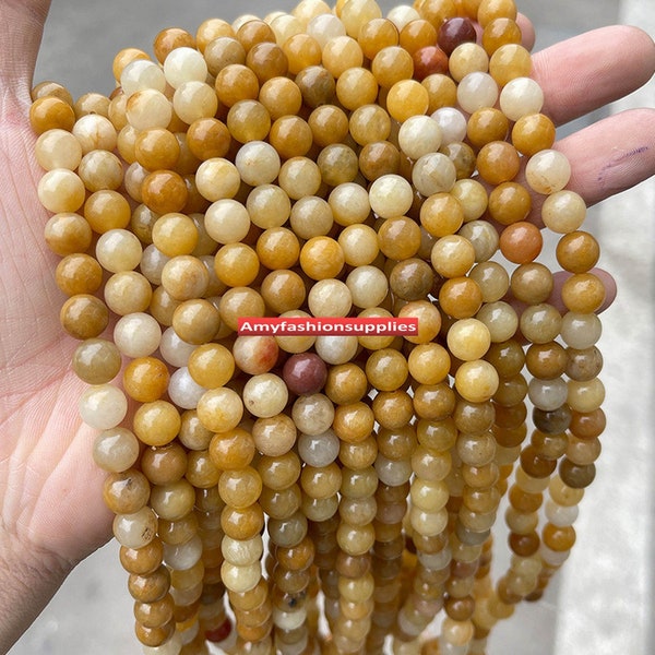 Natural Yellow Aventurine Beads,Natural Gemstone,Semi Precious, Yellow Jade,Round Loose Beads,Beading,Jewelry supplies,Components