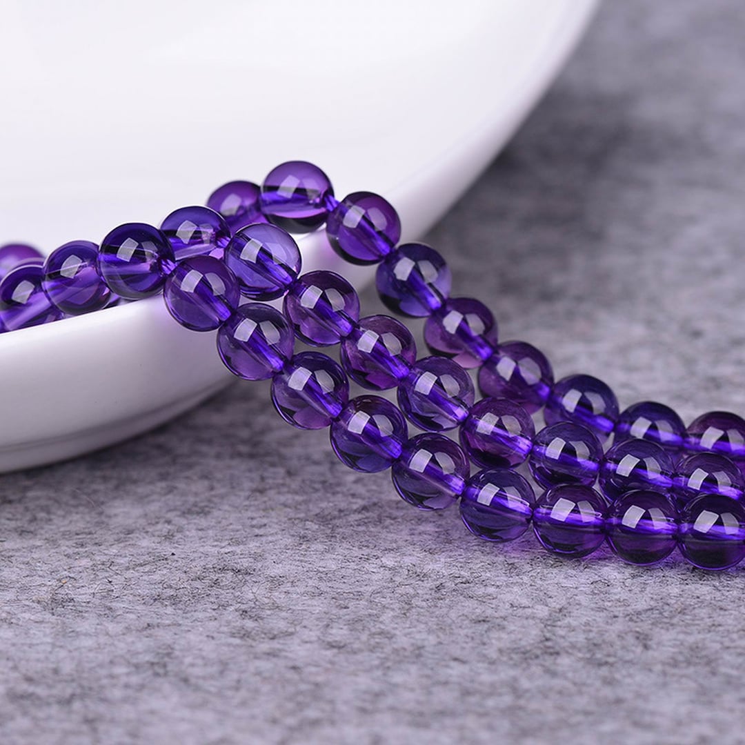 Translucent Amythyst DDP | High Quality Icy Translucent Amethyst Smooth Round Beads ...
