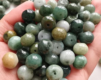 DDP 20pcs 11mm Natural Certificated Type A Untreated Multi Color Burmese Jadeite Rondelle Beads