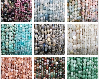 6*8  8*10mm Irregular Semi Precious Nugget Gemstone Beads Potato beads Natural Crystal Agate Tourmaline Aquamarine Morgan Moonstone Sunstone