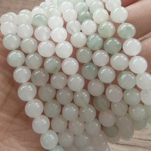 4mm-10mm Natural Gemstone Tianshan Jadeite Beads Light Green Jade Semi Precious Stones Smooth Round Loose Beads Jewelry Supplies