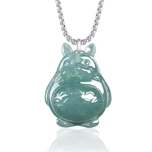 Natural Type A Untreated Icy Waxy Blue Guatemalan Jadeite Japanese Cartoon Totoro Pendant,Chinchilla Pendant,Guatemala Jadeite,DIY Supplies