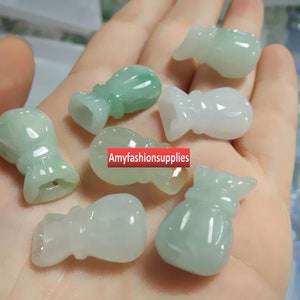 Ciondolo in giadeite con sacchetto di soldi di grado A 2 pezzi, ciondolo in giada, giada multi colori, pietra preziosa naturale, ciondolo portafortuna, perline fai da te, forniture di gioielli