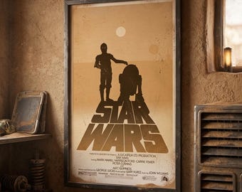Star Wars - A New Hope - 1977 - Alternative Movie Poster -Harrison Ford-Han Solo, Carrie Fisher-Princess Leia, Mark Hamill-Luke Skywalker
