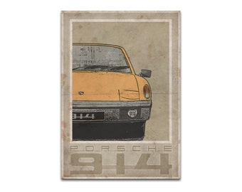 Porsche 914 - Vintage Style Poster