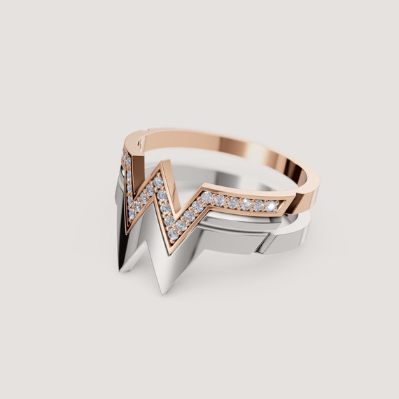 Anillo de oro Moissanite de Wonder Woman elegante joyeria geek de compromiso Etsy Espana