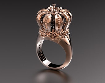 Krone Ring, Krone Ringe, Prinzessin Krone Ring, Königin des Rings, Custom Ringe, goldene Ringe, goldene Ringe für Frauen, goldene Ringe für Männer, Krone