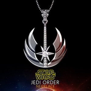 Star wars necklaces for women, sterling silver pendant necklaces, rose gold friendship cubic zirconia necklace, star wars gift for her