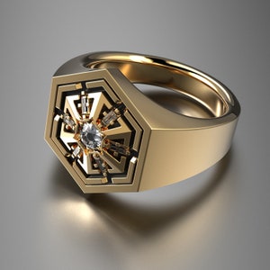 Star wars gold ring jewelry for her and him, star wars engagement and wedding rose gold ring, unique engagement gold ring for her,