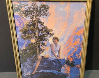 Maxfield Parrish Art Print in an Antique Frame, Solitude
