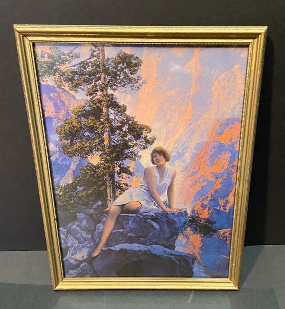 Maxfield Parrish Art Print in an Antique Frame, Solitude