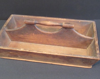 Early American Pine Cutlery Tray, Primitive Country Kitchen