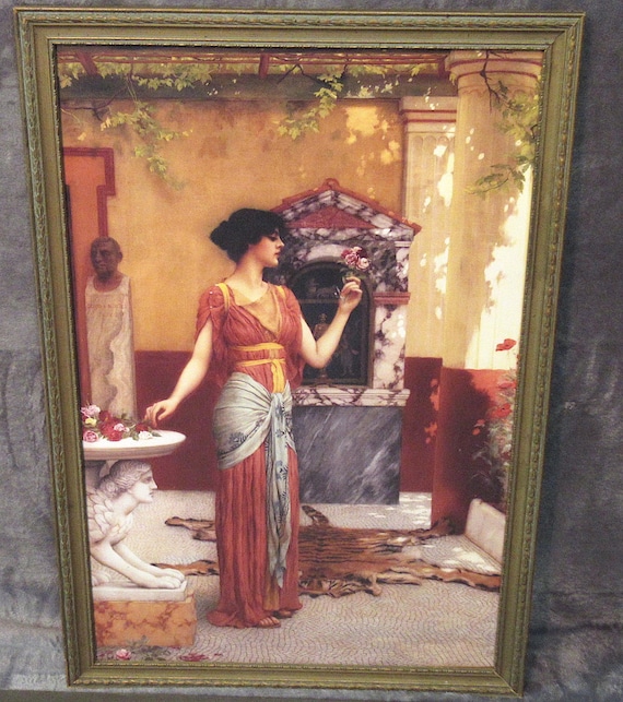J.W. Godward in Classic Beautiful Antique Frame / larger nice size