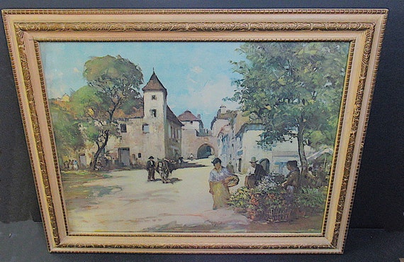 Painting / Print by Paul Emile Lacomte  Lithograph Print 1939 in Original Frame