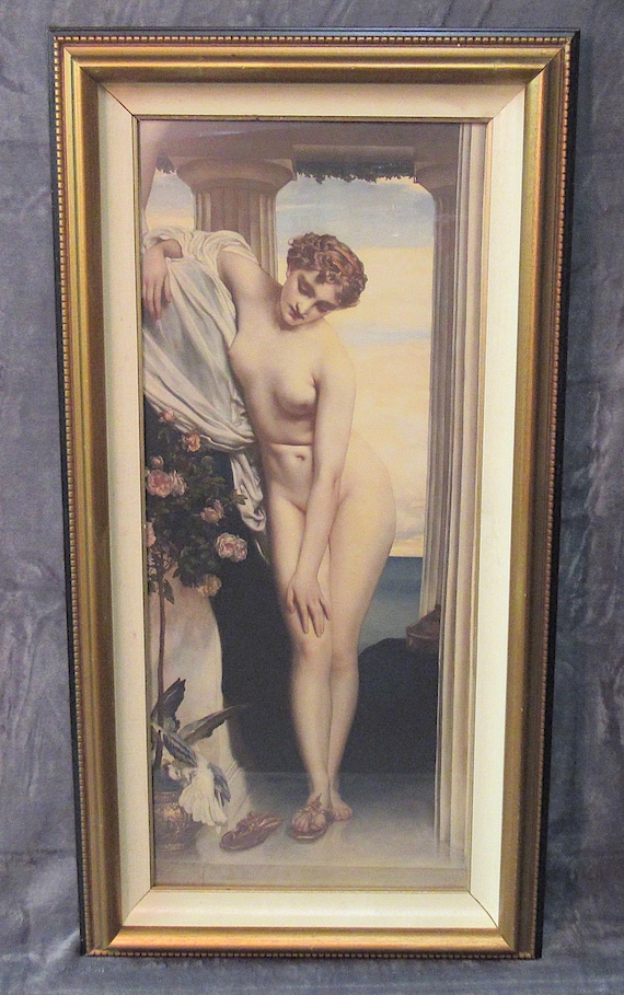 Fredrick Leighton's Venus Beautiful Art and Custom Frame  / Mid Century  35 tall