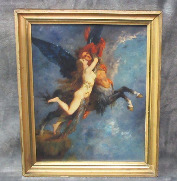 La Chimera"  by Gustave Moreau, Art Print in Antique Frame