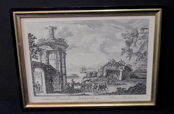 Early Etching of Lanthorn of Demosthenes, Athens Port of Phalarea Sayer Robert 1759