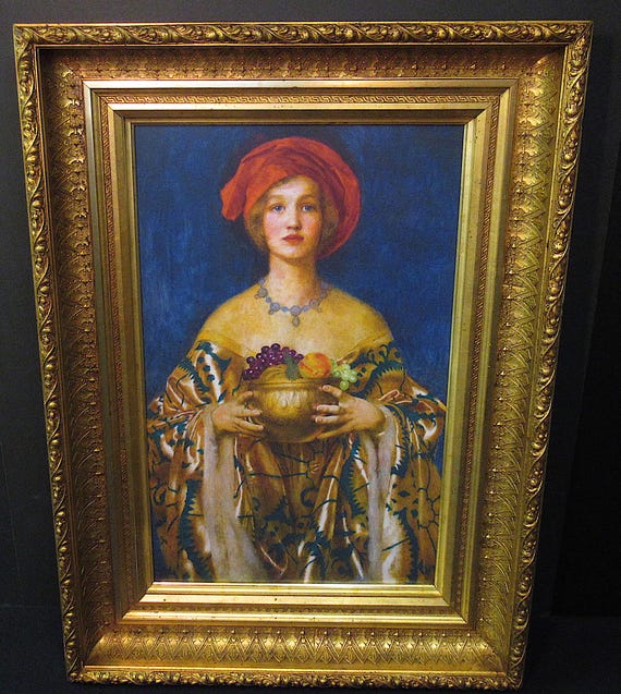 Finest Early Antique Picture Frame on the Market with a Frank C Cowper Giclée