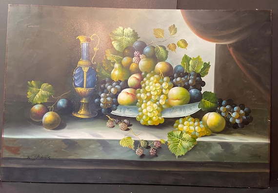Original Oil on Canvas, Still Life 24 X36