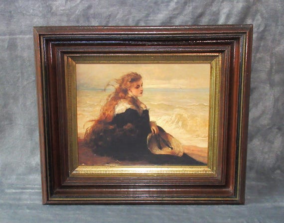 G. E. HICKS Fine Art Print in Deep Antique Frame,