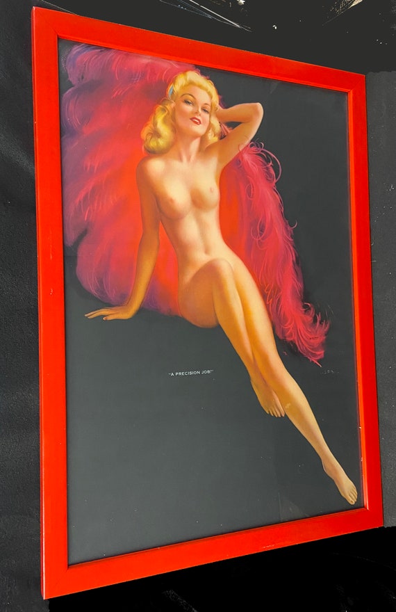 Original 1948 Calendar Art Print Poster Size / Extremely Rare Limited Edition L.F.Dow Display by Jules Erbit "Precission Job"