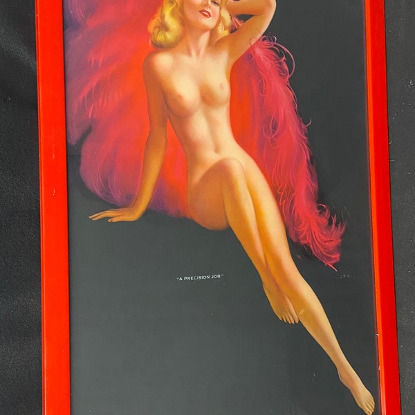 Original 1948 Calendar Art Print Poster Size / Extremely Rare Limited Edition L.F.Dow Display by Jules Erbit "Precission Job"