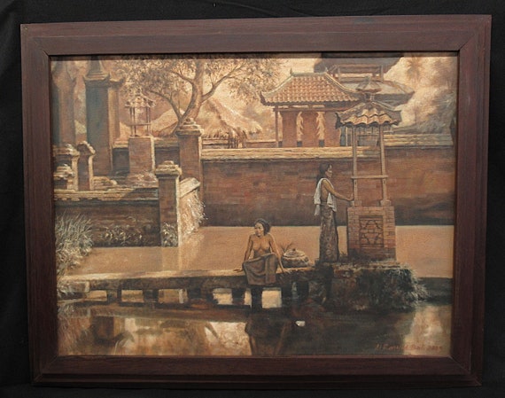 Original Oil Painting Early Bali Scene  / Accomplished Painter