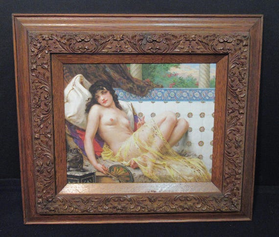 Guillaume Seignac Painting Canvas Art Giclee  /  Extremely Nice Antique Frame  / excellent detail and color