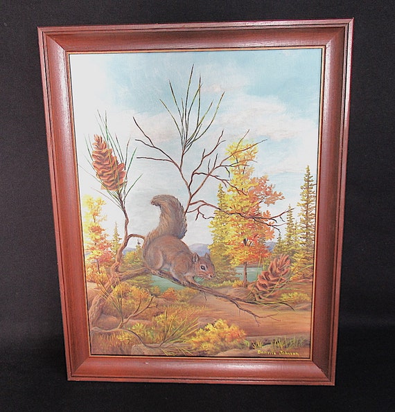 Fun Oil Painting, Listed Artist on Board in Solid Wood Frame, Great Country Art