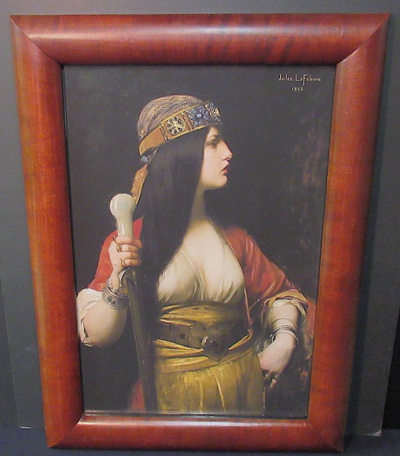 Jules Joseph Lefebvre, Fine Art Print in a Very Impressive Antique Empire Frame
