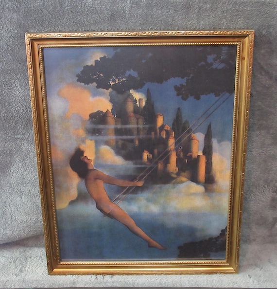 Maxfield Parrish Art Print in Antique/Vintage Frame