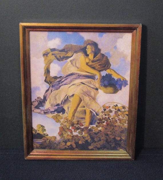 Maxfield Parrish Art Print "Autumn" in Antique Frame  10 x 13