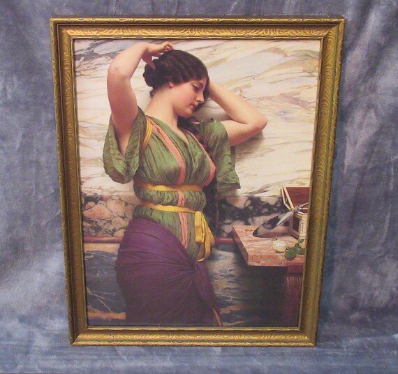 J.W. Godward Beautiful Art in Antique Frame in excellent condition.