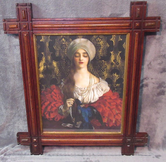 Killer Early 1800s Antique Frame / Excellent Quality 22X24 F.C. Cowper Raphaelite large quality giclee art print