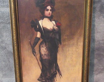 Giovanni Boldini, "The Courtesan" Art Print in Antique Frame