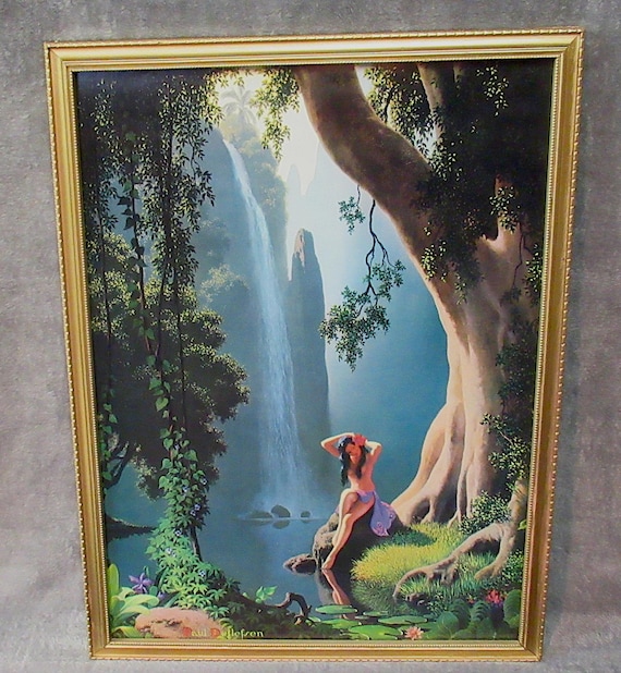 Original Mid Century Calendar Art Print Sweet Leilani by Paul Detlifson