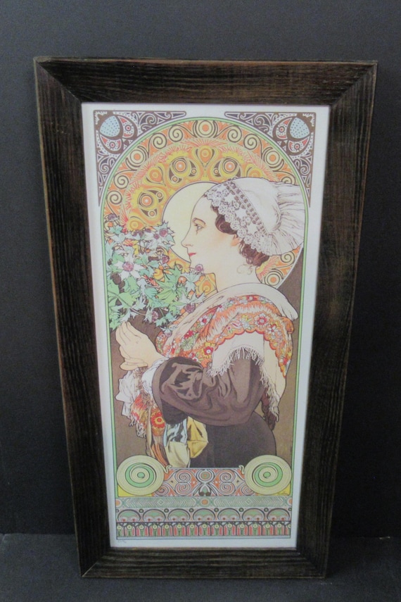 Alphonse Mucha, Impressive Signed High Quality Fine Art Print in Antique Frame, super condition,  read details ...